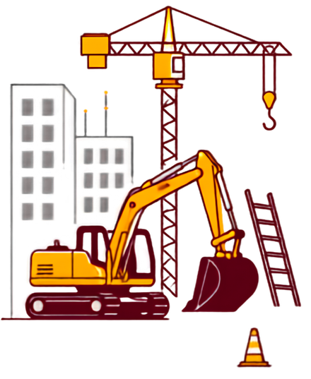 Construction excavator and crane